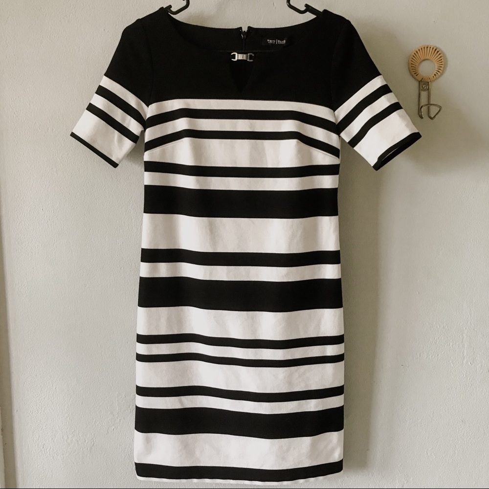 White House Black Market Striped Shift Dress